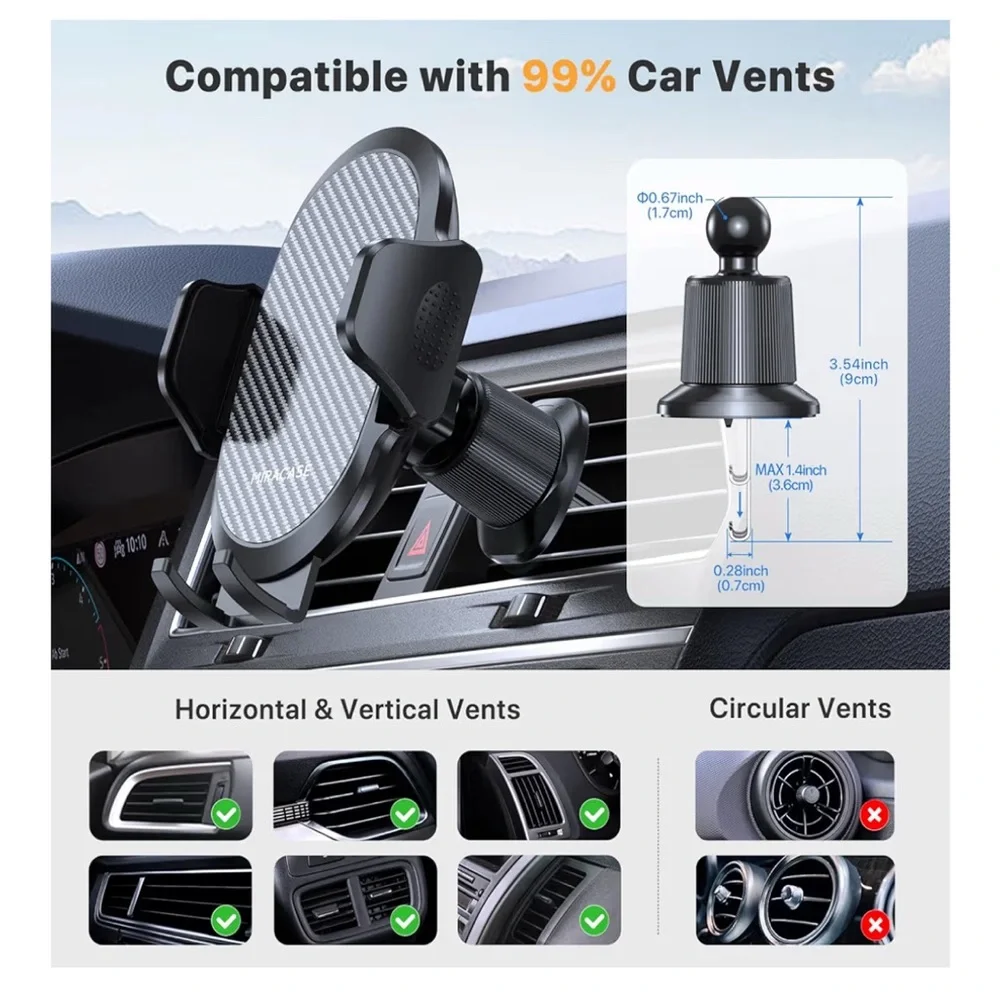 Miracase Car Phone Mount Holder - Black